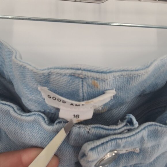 Good American Womens Plus Size 16 Blue High Rise Distressed Slim Fit Jeans - Picture 10 of 16